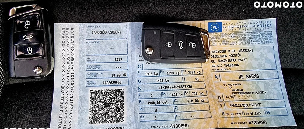 Volkswagen Golf cena 49999 przebieg: 200000, rok produkcji 2019 z Wieleń małe 407